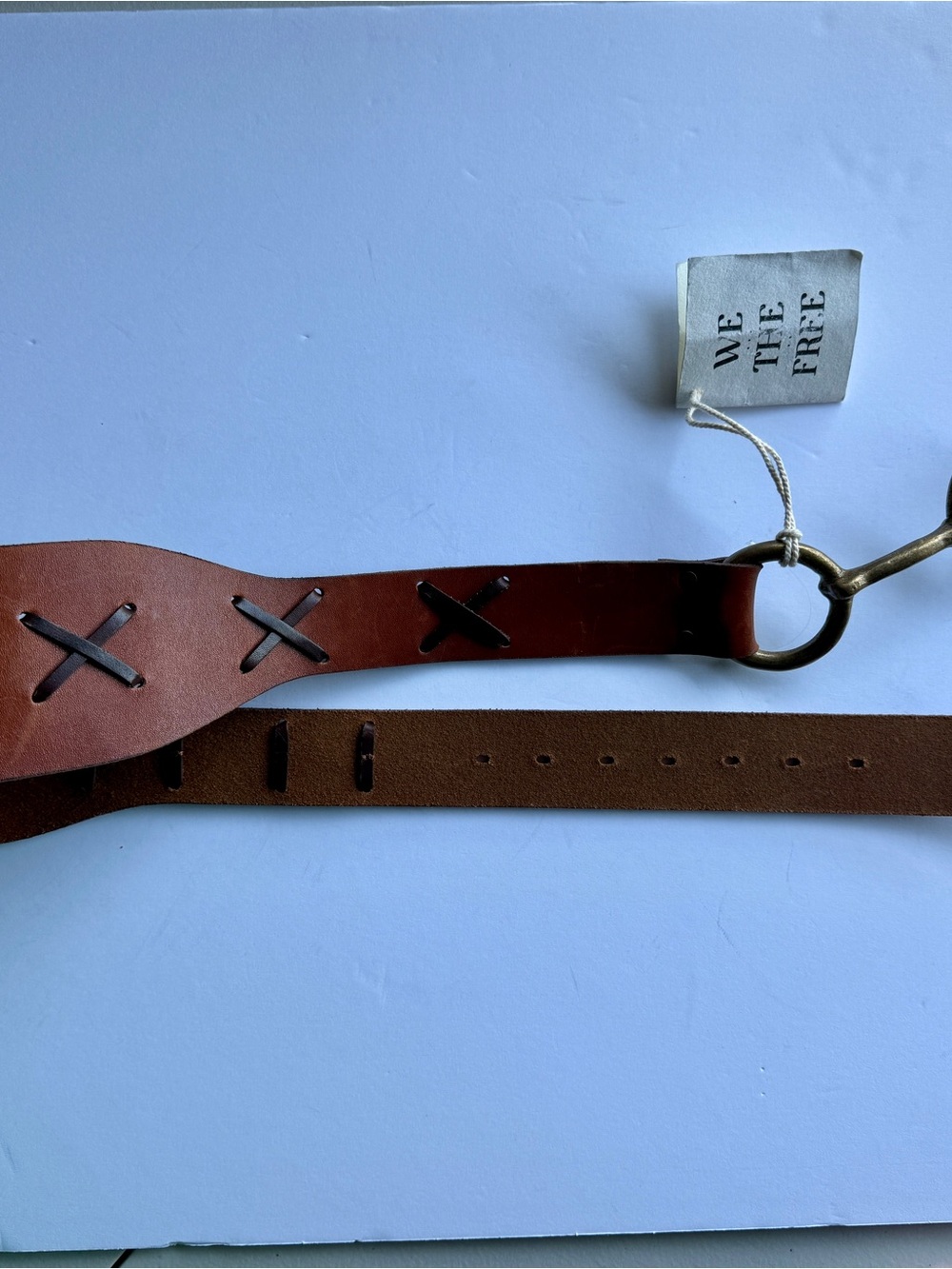 Free People We The Free Darby Leather Waist Belt Brown M/L - Picture 8 of 9